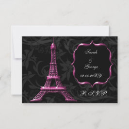 torre Eiffel rosa french rsvp estándar 3.5 x 5