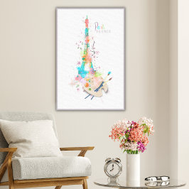 Torre Eiffel Salpicadura de Pintura Impresión en A