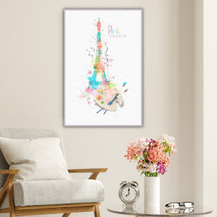 Torre Eiffel Salpicadura de Pintura Impresión en A