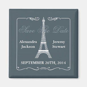 Torre Eiffel Salvar el imán de fecha