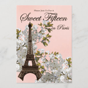 Torre Eiffel Sweet 15 Quince Invitaciones