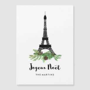 Torre Eiffel y pino Joyeux moderno Noel