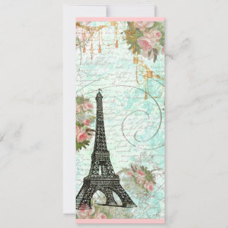 Torre Eiffel y rosas rosadas