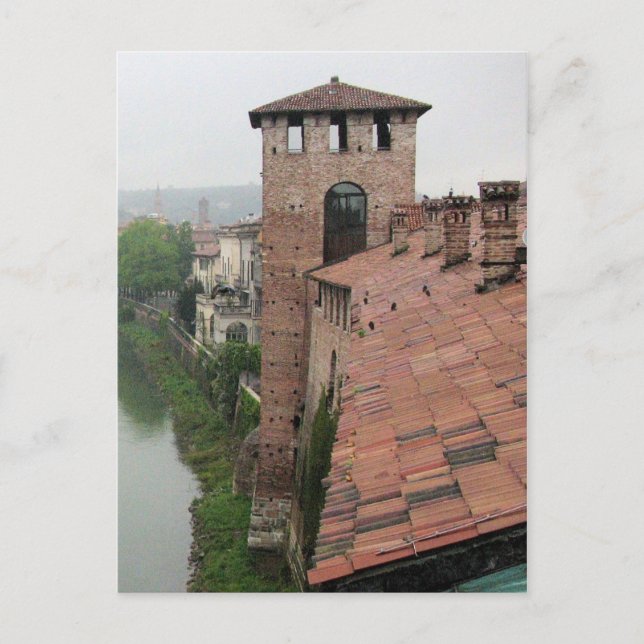 Torre en Verona, postal italiana (Anverso)