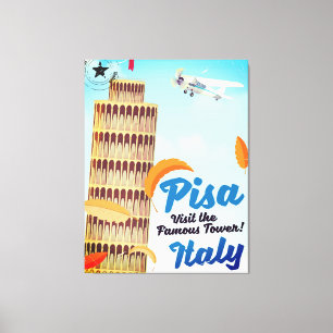Torre inclinada de Pisa impresión vintage de vacac