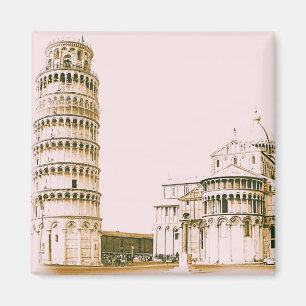 Torre inclinada del imán del vintage de Pisa