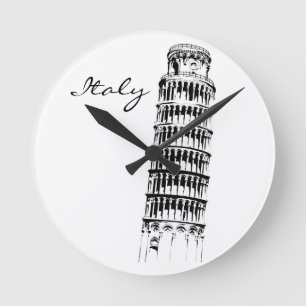 Torre inclinada del reloj de pared de Pisa