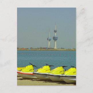 Torres de Kuwait y postal para moto acuática