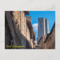 Torres de Saint Gimignano, Toscana, postal de Ital