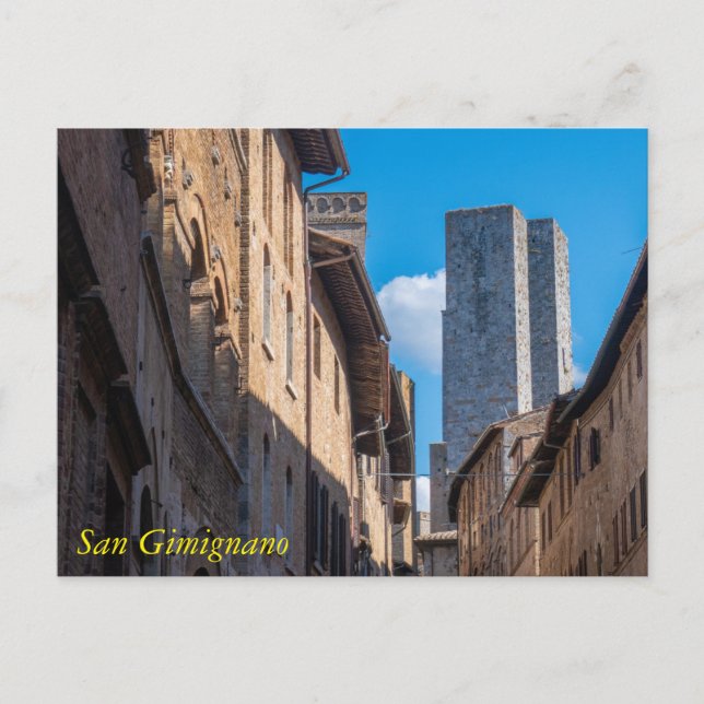 Torres de Saint Gimignano, Toscana, postal de Ital (Anverso)