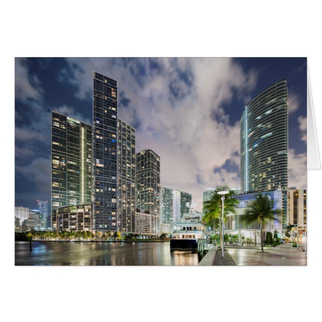 Torres iluminadas en la costa del río Miami (Anverso (Horizontal))