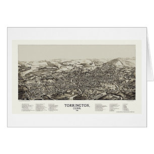 Torrington, mapa panorámico del CT - 1889