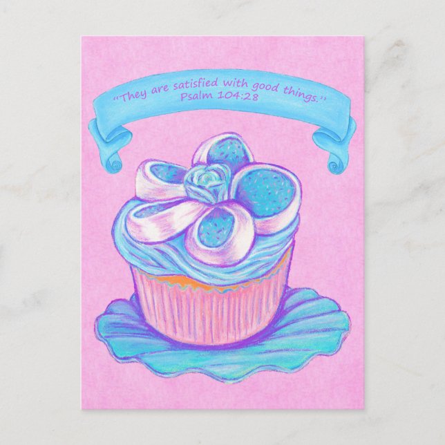 Torta azul~Buenas Cosas Postales de Escritura (Anverso)