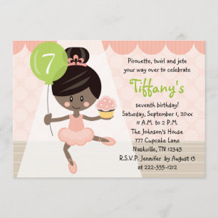 Torta Ballerina Invitación a cumpleaños Amer afric