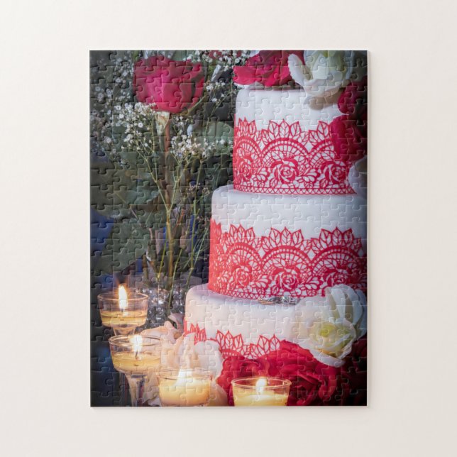 Torta de 140 Bodas con anillos, rompecabezas de Ro (Vertical)