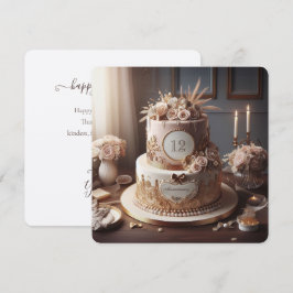 Torta de aniversario vintage de oro elegante Felic