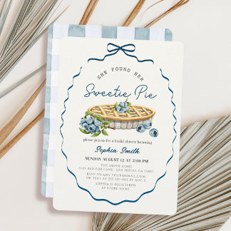 Torta de Arándanos Sweetie Pie Azul Invitación de 