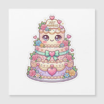 Torta de boda Kawaii recién casados Pastel Flora