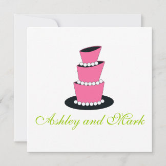 Torta de Boda Perla Invitaciones Verde Rosa