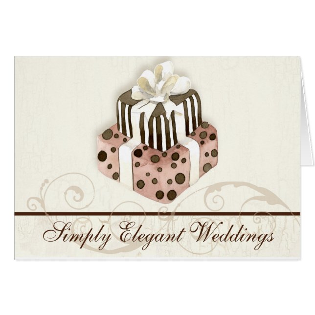 Torta de boda personalizada Modern Dot Stripe Swir (Anverso (Horizontal))