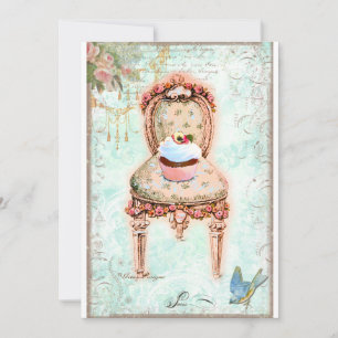 Torta de café invitación victoriana francesa