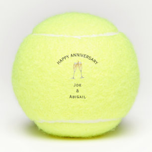 Torta de champán Bolas de tenis Aniversario feliz