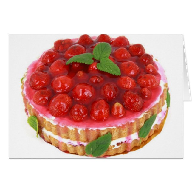 Torta de fresa de corto plazo Cumpleaños Get Well  (Anverso (Horizontal))