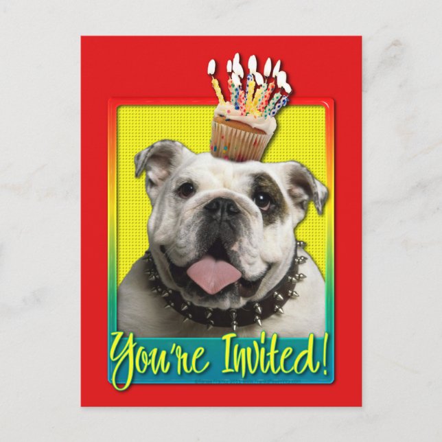 Torta de invitación - Bulldog - Luz (Anverso)