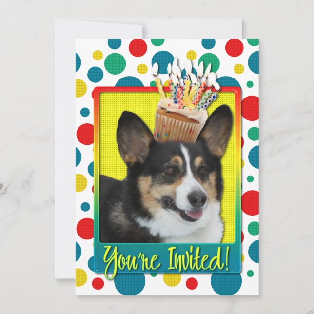 Torta de invitación - Corgi (Anverso)