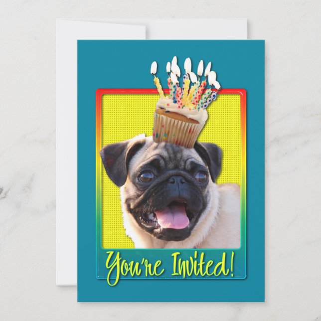 Torta de invitación - Pug (Anverso)
