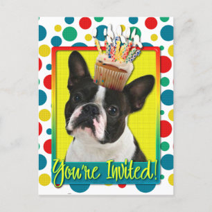 Torta de invitaciones - Boston Terrier