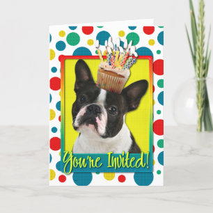 Torta de invitaciones - Boston Terrier