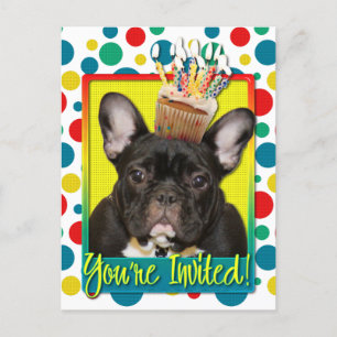 Torta de invitaciones - Bulldog francés - Verde az