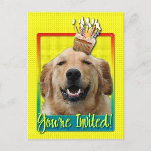 Torta de invitaciones - Golden Retriever - Mickey