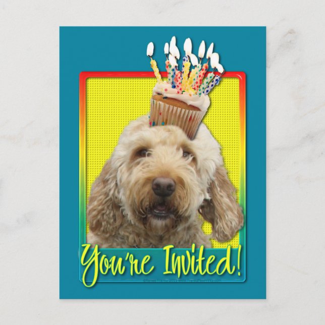 Torta de invitaciones - GoldenDoodle (Anverso)