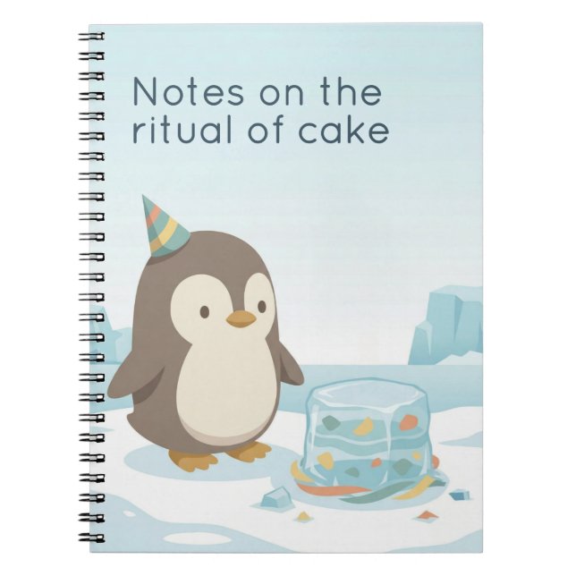 Torta de pingüino linda | Cuaderno personalizado d (Frente)