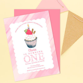 Torta de tarta Invitación al primer cumpleaños - B