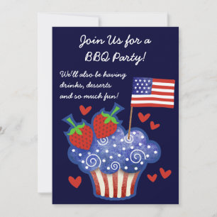 Torta del Orgullo Americano 4 de Julio Invitación 