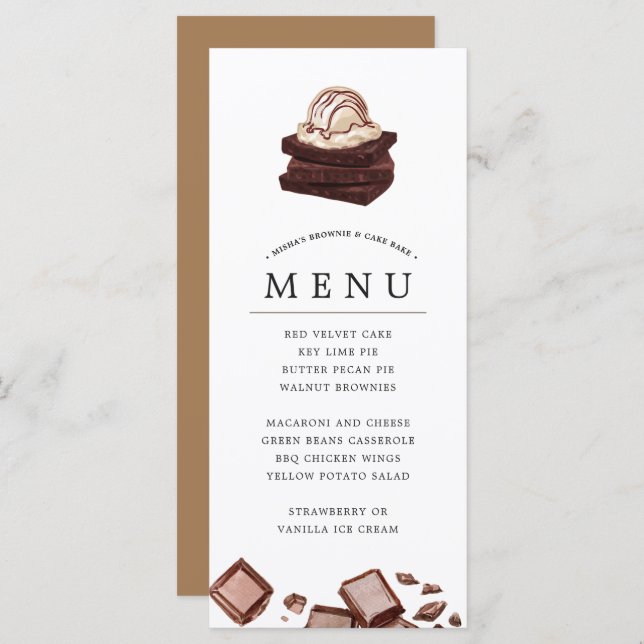 Torta Hornear | Menú Temático (Anverso / Reverso)