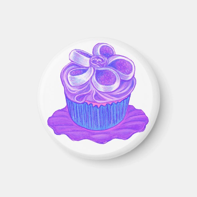 Torta morada en el imán de la placa (Frente)