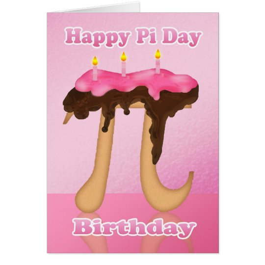 Torta pi día 3,14 tarjeta de felicitación del
