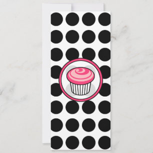 Torta rosa Invitación delgada - puntos de polka ne