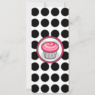 Torta rosa Invitación delgada - puntos de polka ne