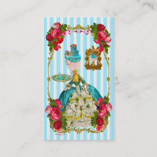 Tortas del azul y tarjeta de visita color de rosa