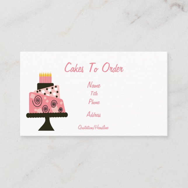 Tortas para pedir la tarjeta de visita (Anverso)