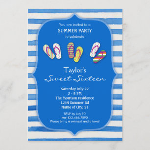 Tortillas de verano Dulce Dieciséis Invitaciones