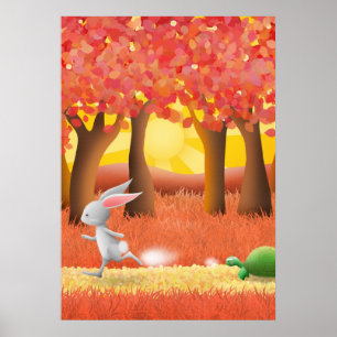 Tortoise y hare 1 - impresión poster