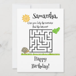 Tortoise y lechuga, tarjetas de laberinto de cumpl