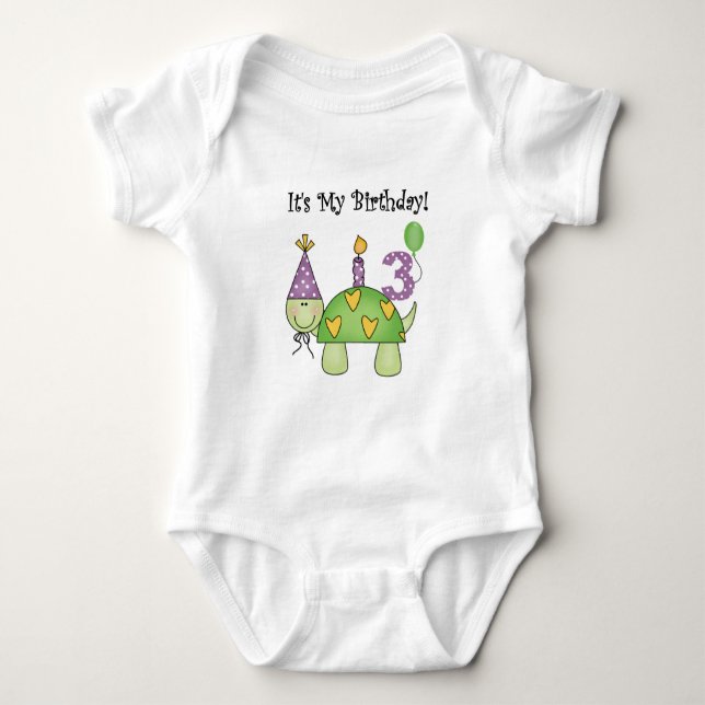Tortuga 3 camisetas de cumpleaños y regalos (Anverso)