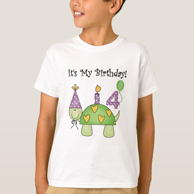 Tortuga 4 camisetas de cumpleaños y regalos (Anverso)